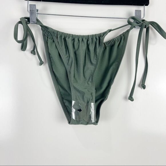 NEW ASOS South Beach Tie Up String Bikini Bottoms Green Women's Size 10 US - Picture 3 of 7